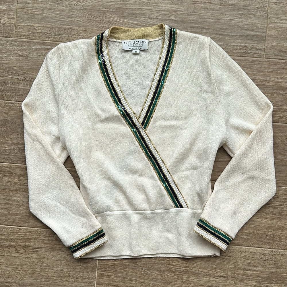 Vintage Sequin St. John Embellished Evening Sweater